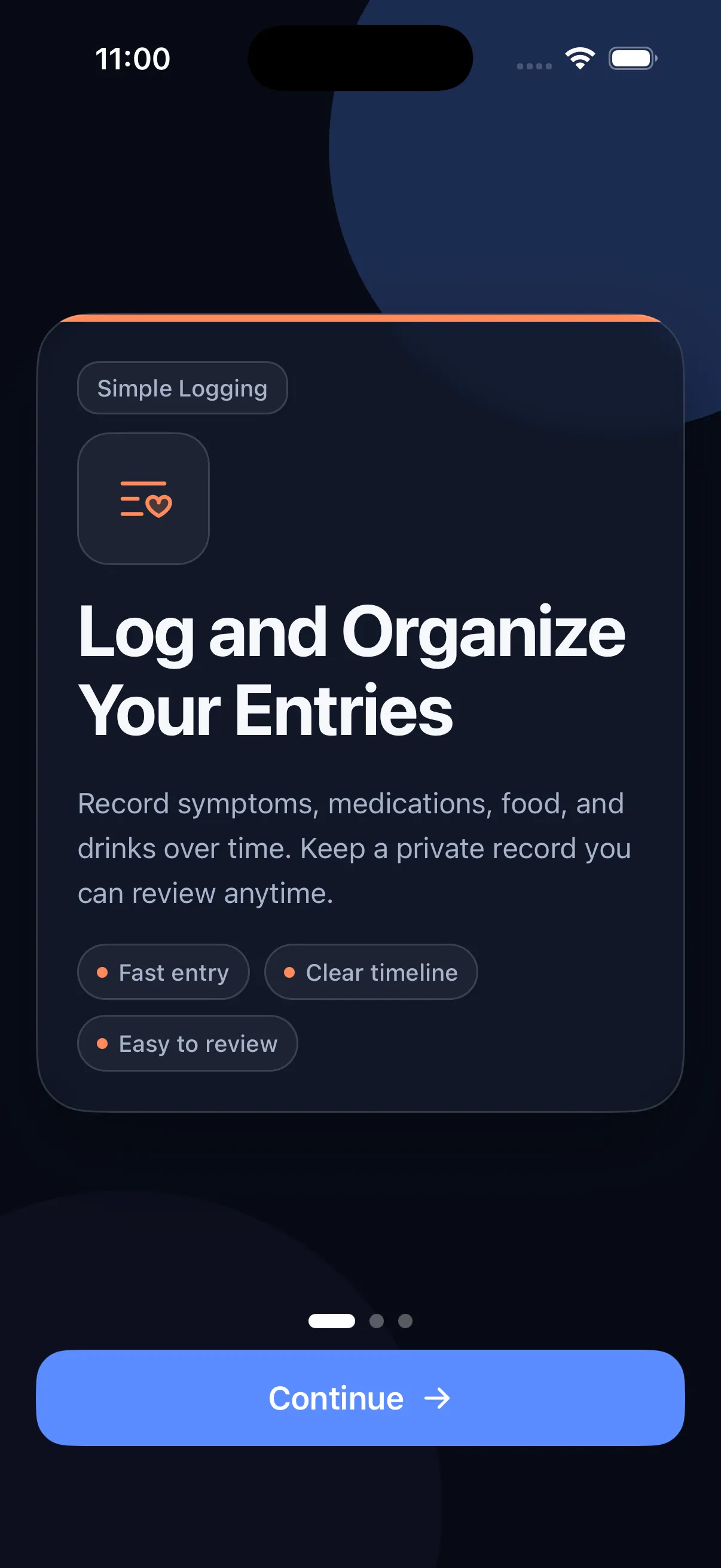 Syminn entry details for symptoms and notes